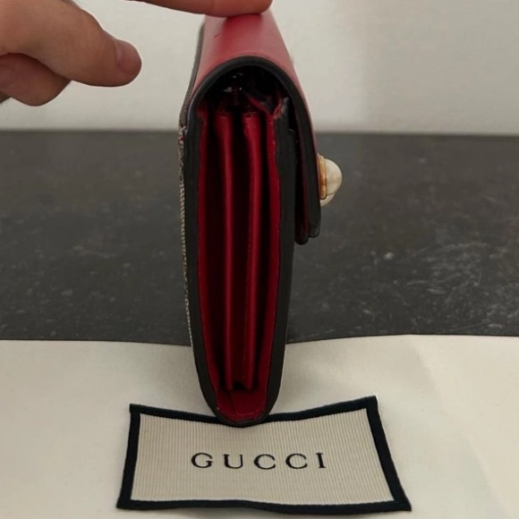 Gucci Red and Brown Pearl  Wallet - Picture 4 of 6
